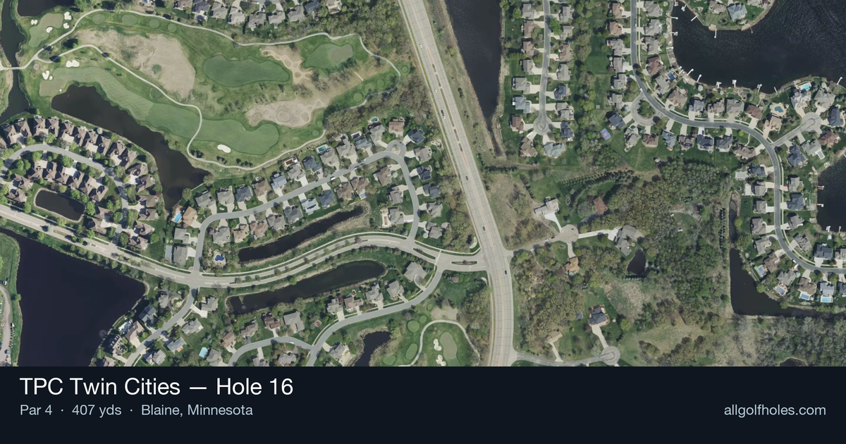 Hole 16 aerial at TPC Twin Cities