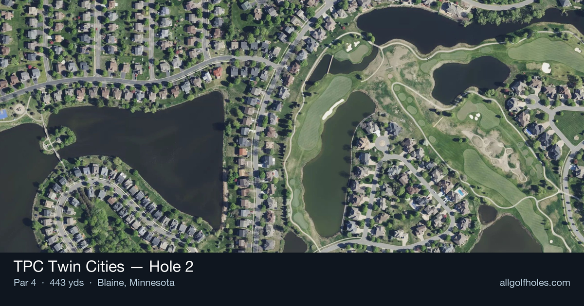 Hole 2 aerial at TPC Twin Cities