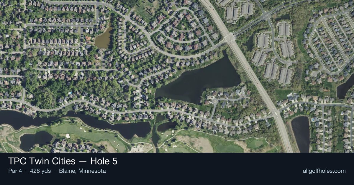 Hole 5 aerial at TPC Twin Cities