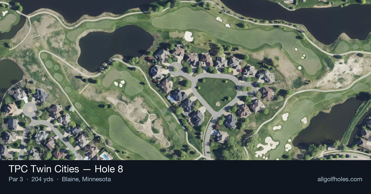 Hole 8 aerial at TPC Twin Cities