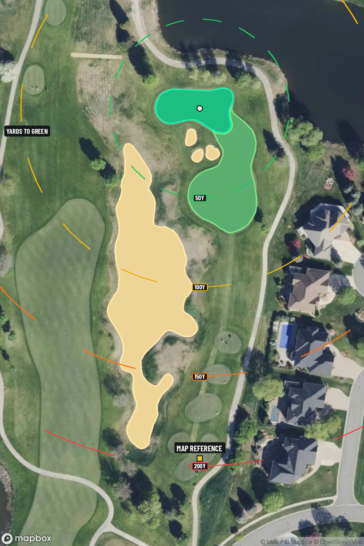 Hole 8 aerial at TPC Twin Cities