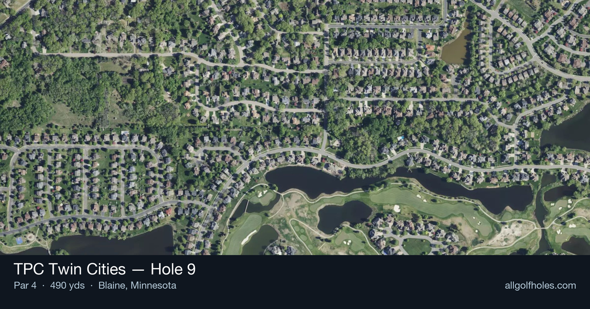 Hole 9 aerial at TPC Twin Cities