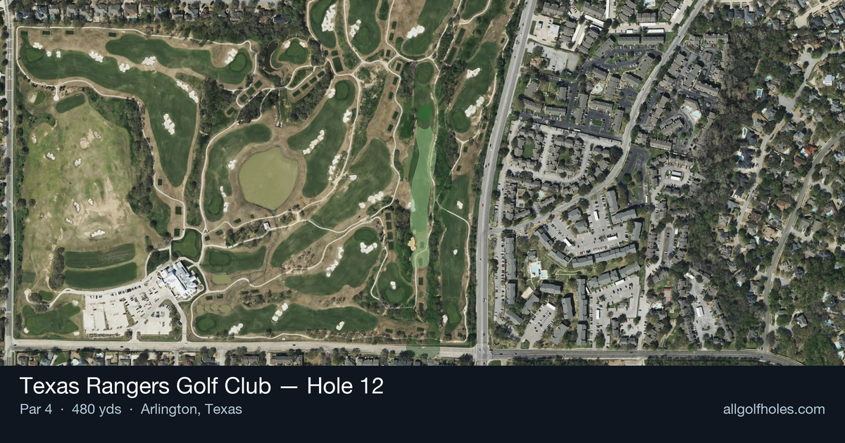 Hole 12 aerial at Texas Rangers Golf Club
