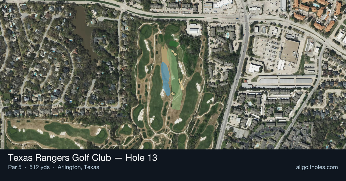 Hole 13 aerial at Texas Rangers Golf Club