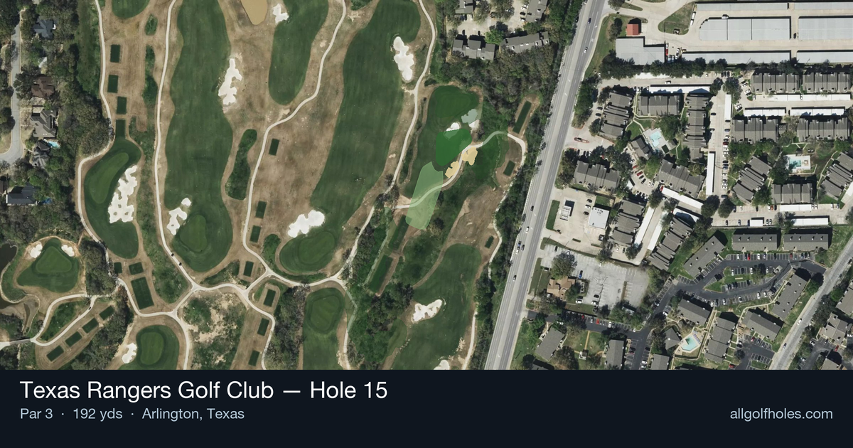 Hole 15 aerial at Texas Rangers Golf Club