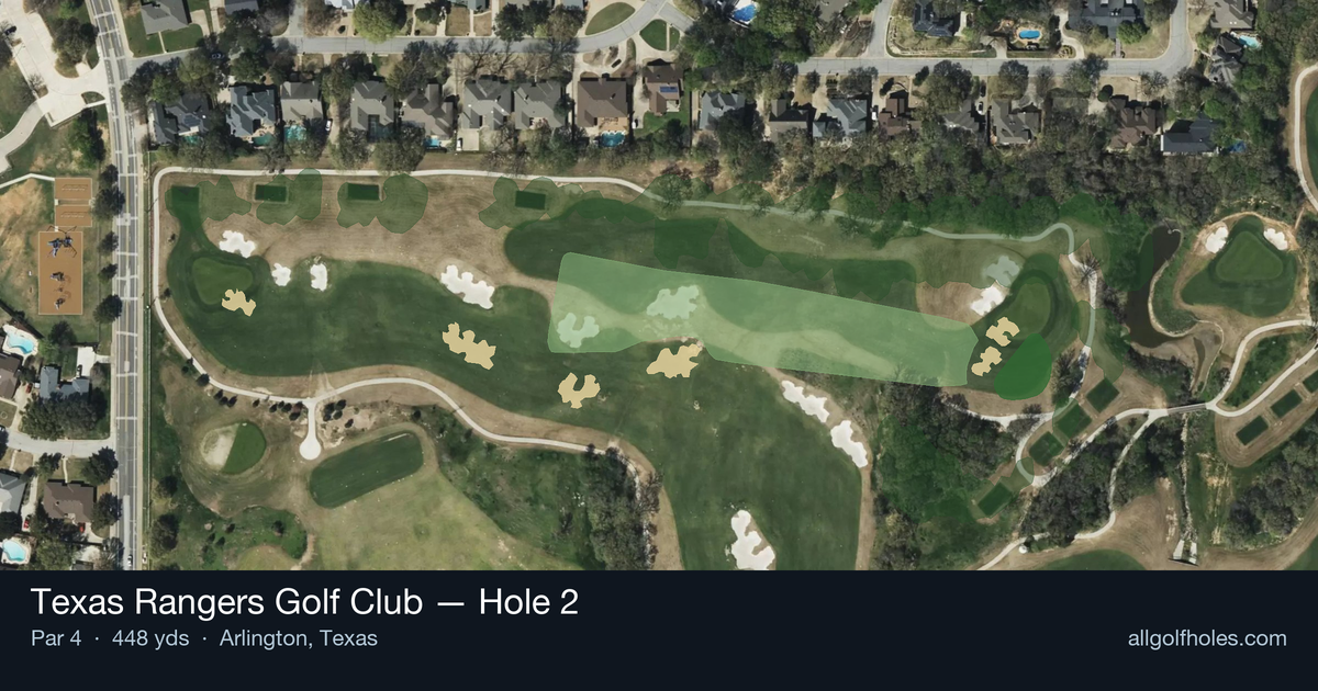 Hole 2 aerial at Texas Rangers Golf Club