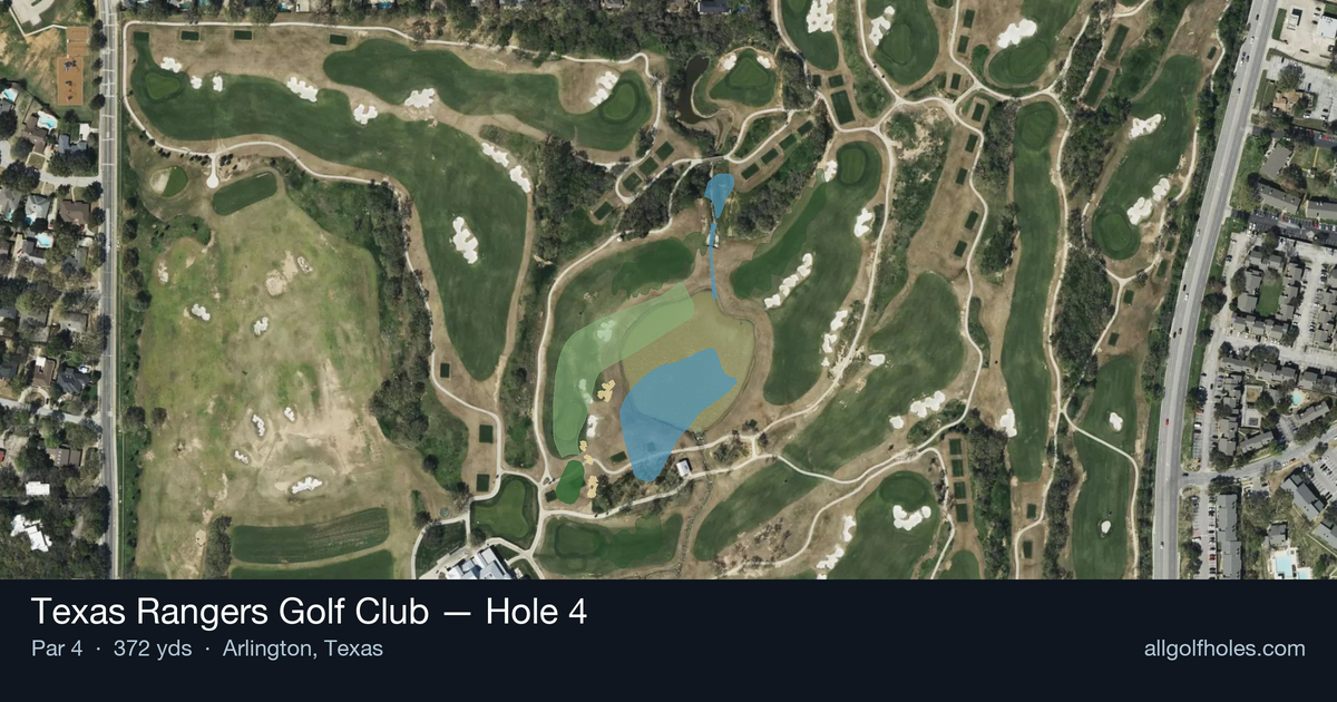 Hole 4 aerial at Texas Rangers Golf Club