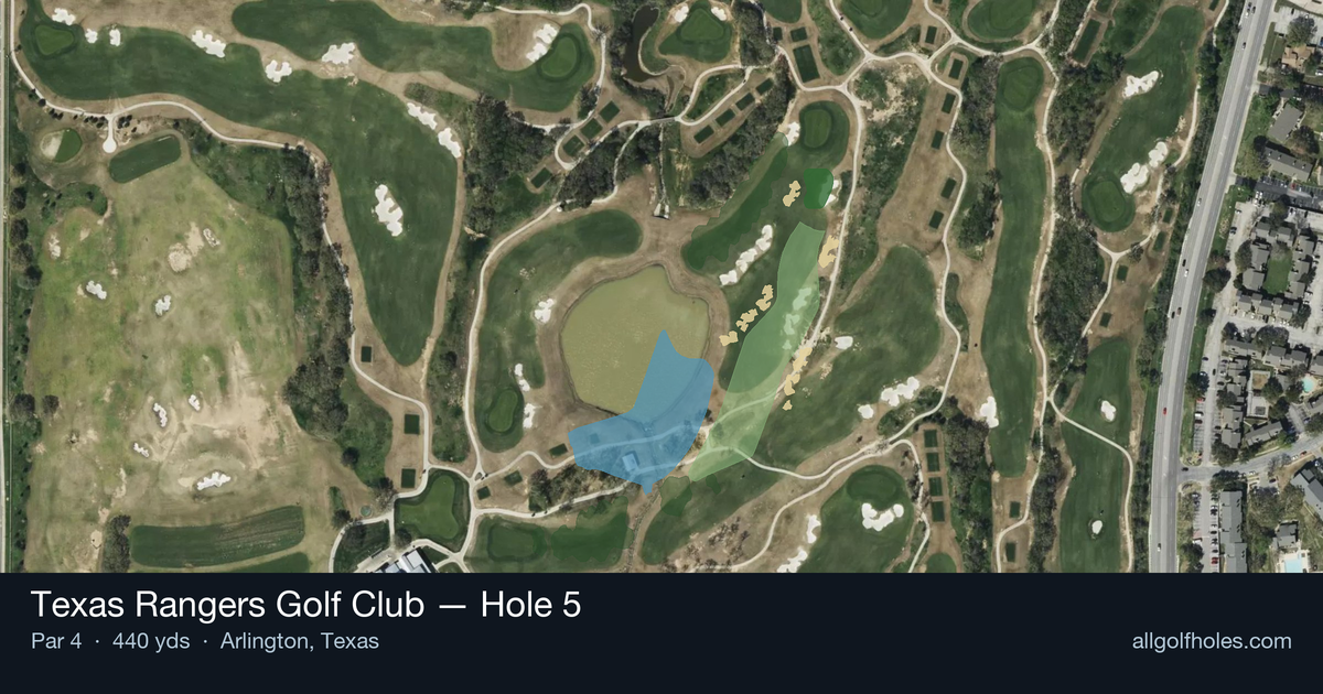 Hole 5 aerial at Texas Rangers Golf Club