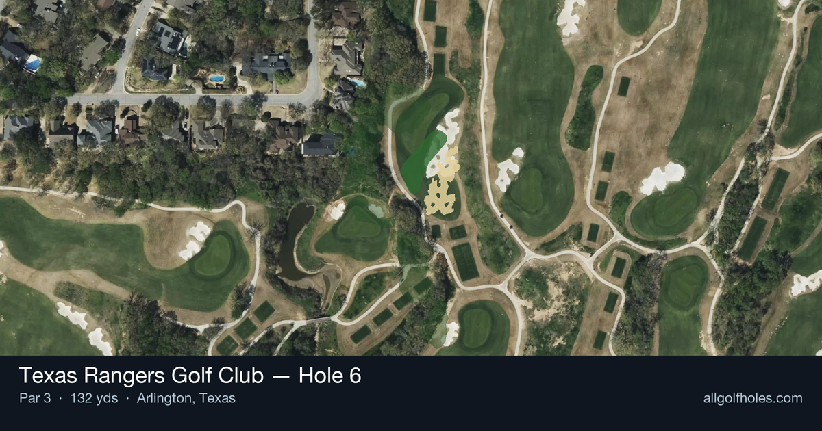 Hole 6 aerial at Texas Rangers Golf Club