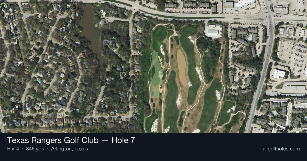 Hole 7 aerial at Texas Rangers Golf Club