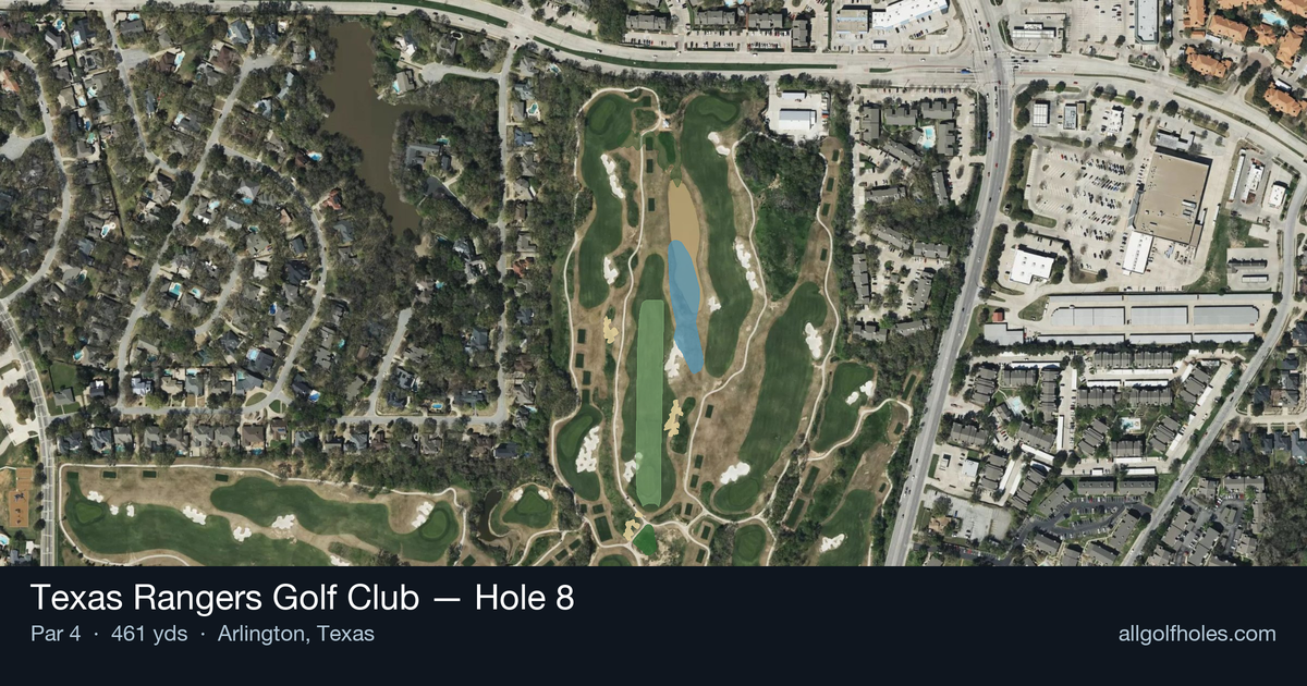 Hole 8 aerial at Texas Rangers Golf Club