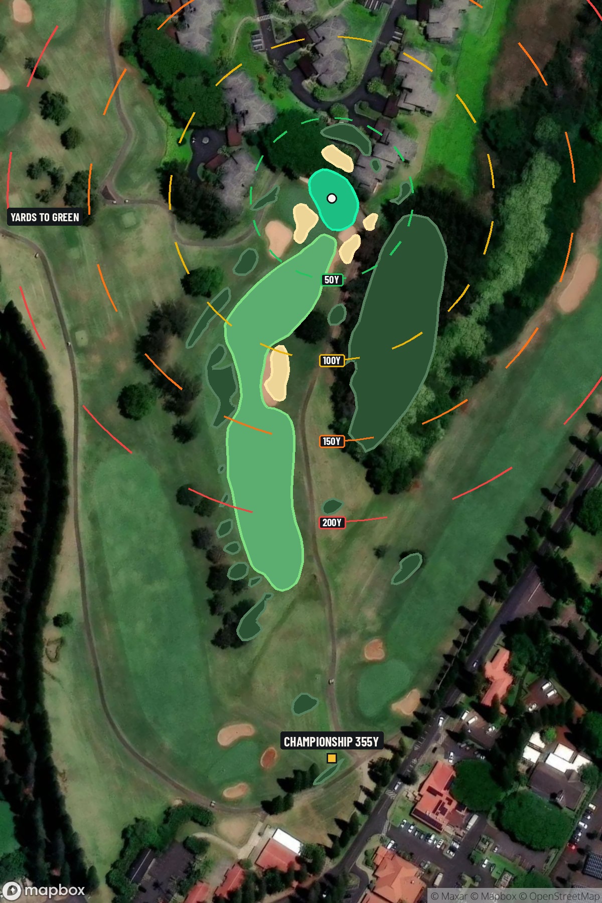 Hole 1 aerial at Kapalua Resort (Bay course)