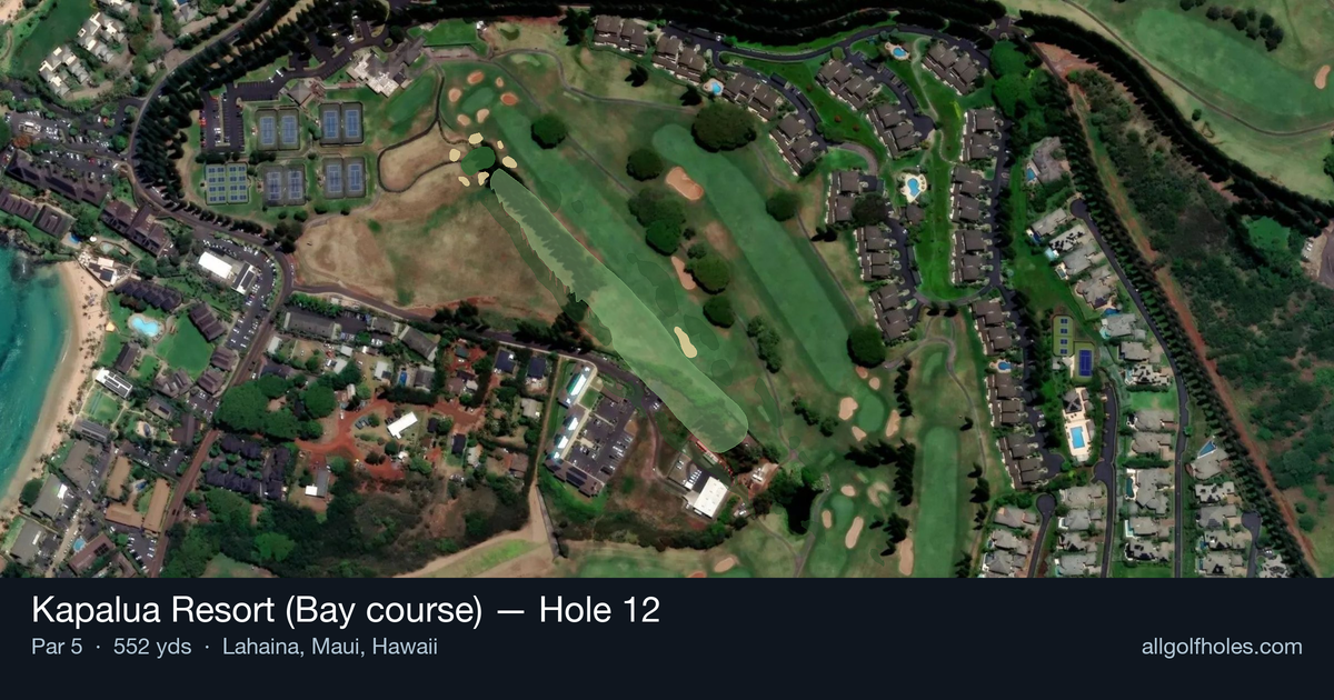 Hole 12 aerial at Kapalua Resort (Bay course)