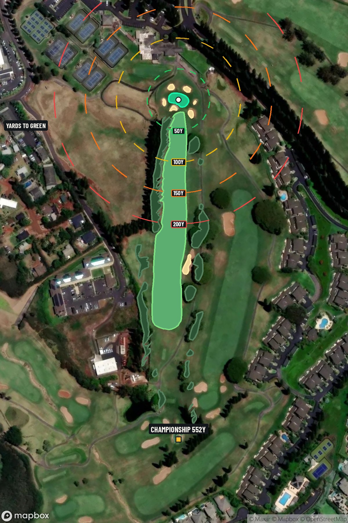 Hole 12 aerial at Kapalua Resort (Bay course)