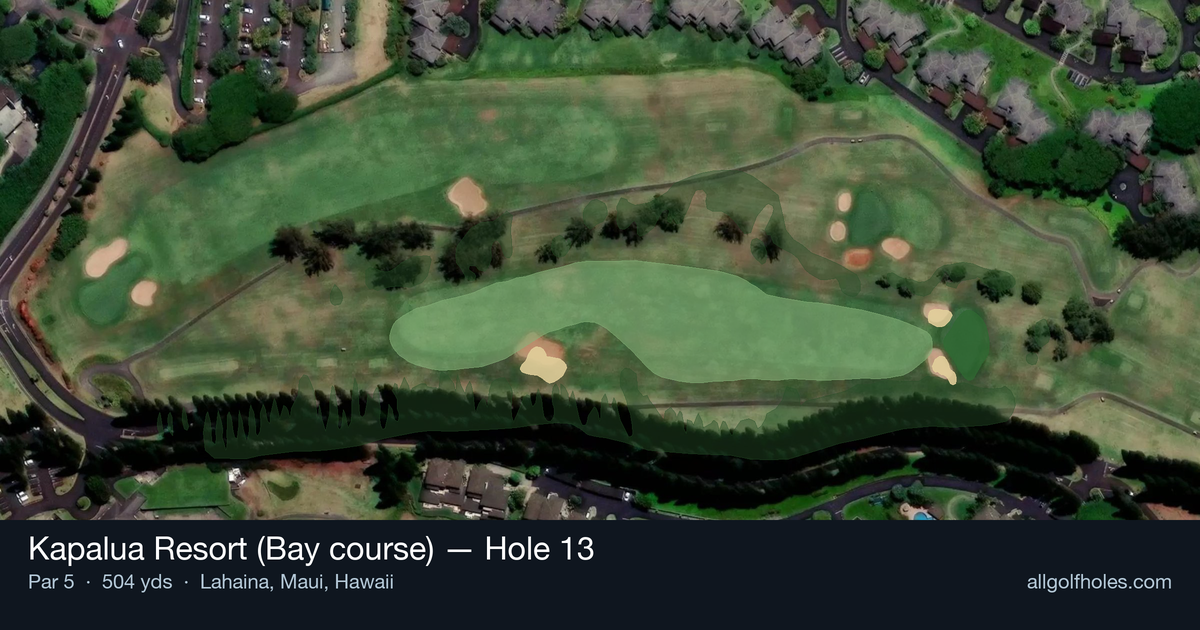 Hole 13 aerial at Kapalua Resort (Bay course)