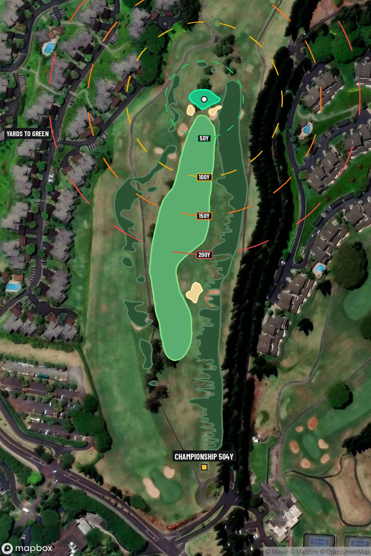 Hole 13 aerial at Kapalua Resort (Bay course)