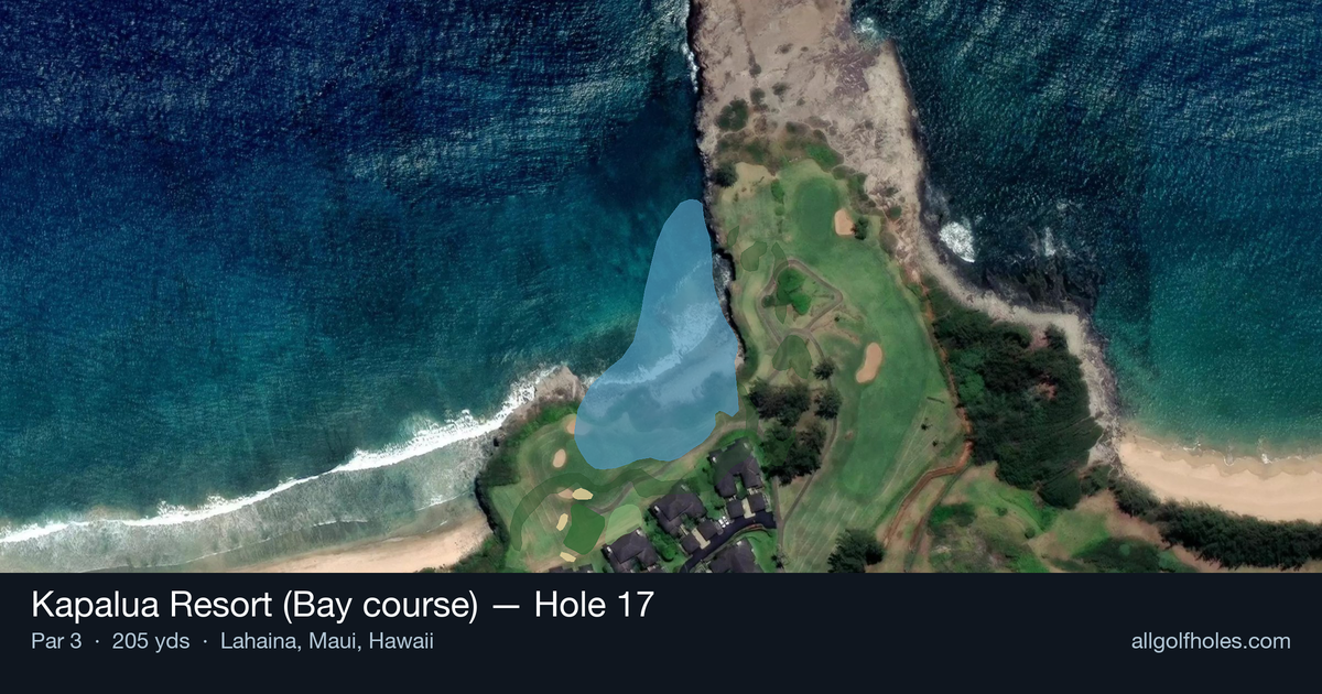Hole 17 aerial at Kapalua Resort (Bay course)
