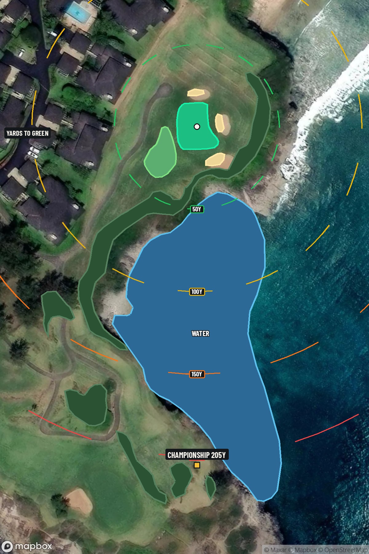 Hole 17 aerial at Kapalua Resort (Bay course)