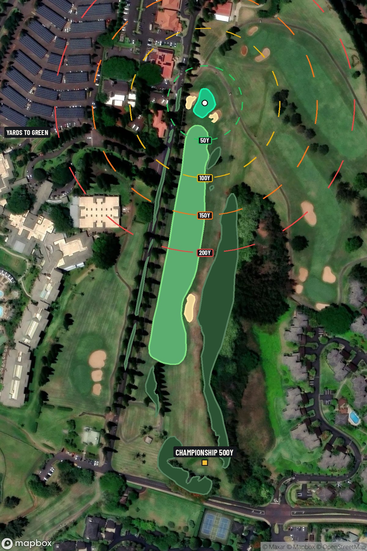 Hole 18 aerial at Kapalua Resort (Bay course)