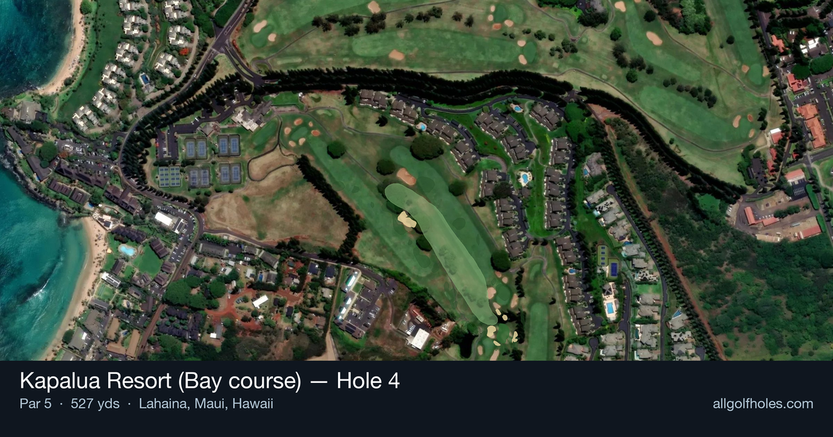 Hole 4 aerial at Kapalua Resort (Bay course)