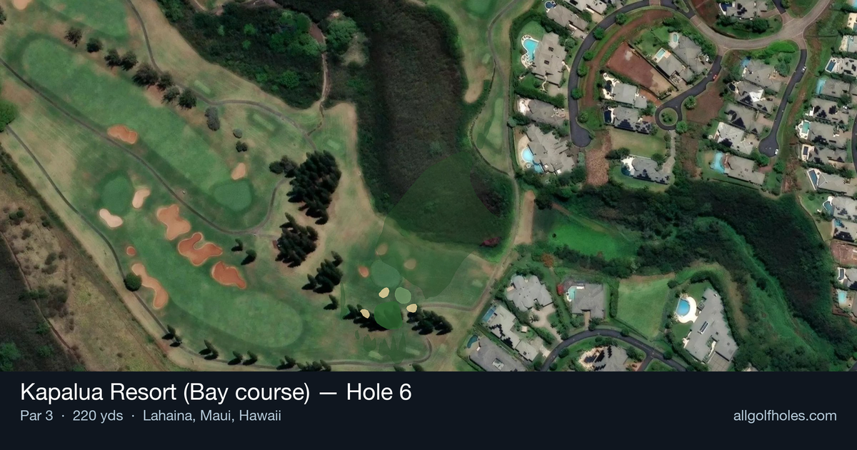 Hole 6 aerial at Kapalua Resort (Bay course)