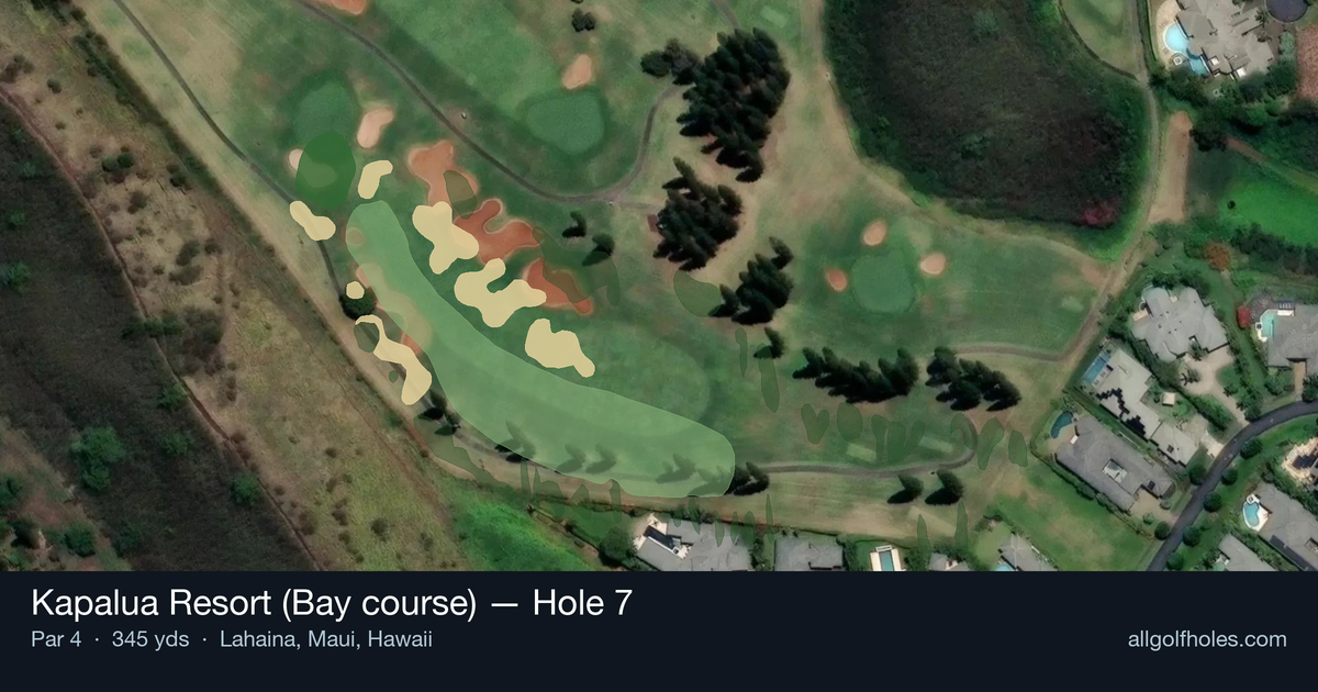 Hole 7 aerial at Kapalua Resort (Bay course)
