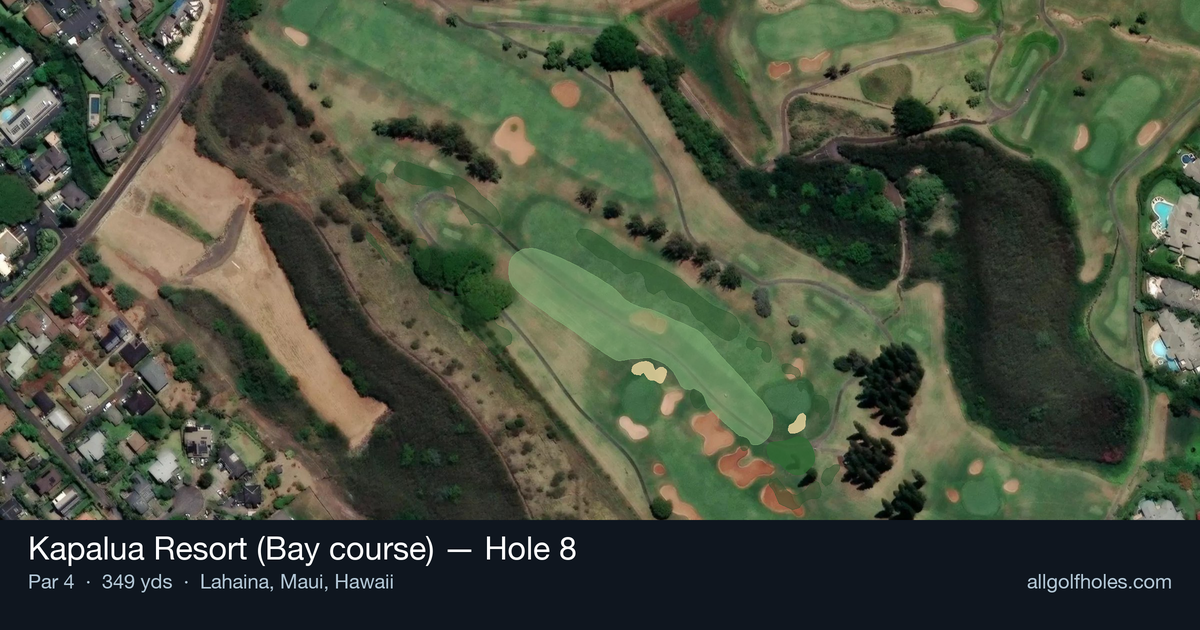 Hole 8 aerial at Kapalua Resort (Bay course)