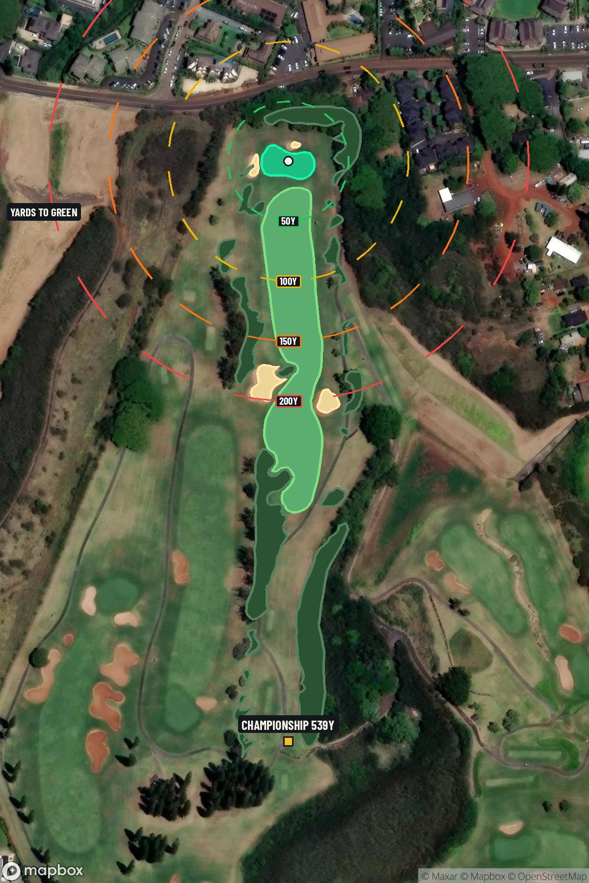 Hole 9 aerial at Kapalua Resort (Bay course)