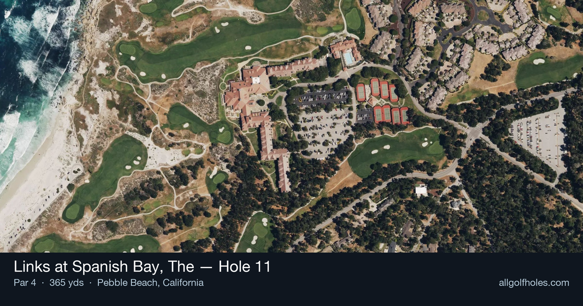 Hole 11 aerial at Links at Spanish Bay, The
