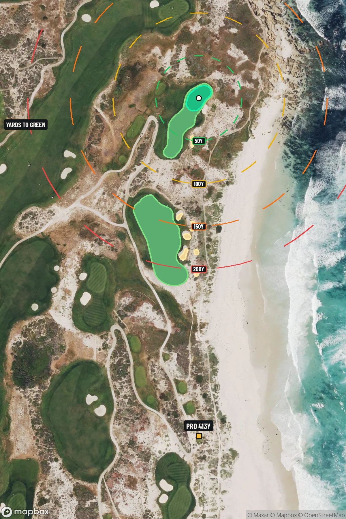 Hole 17 aerial at Links at Spanish Bay, The