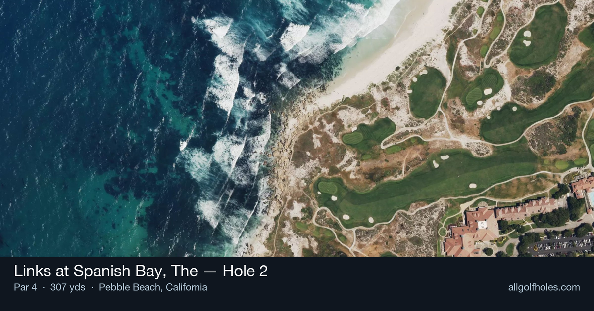 Hole 2 aerial at Links at Spanish Bay, The