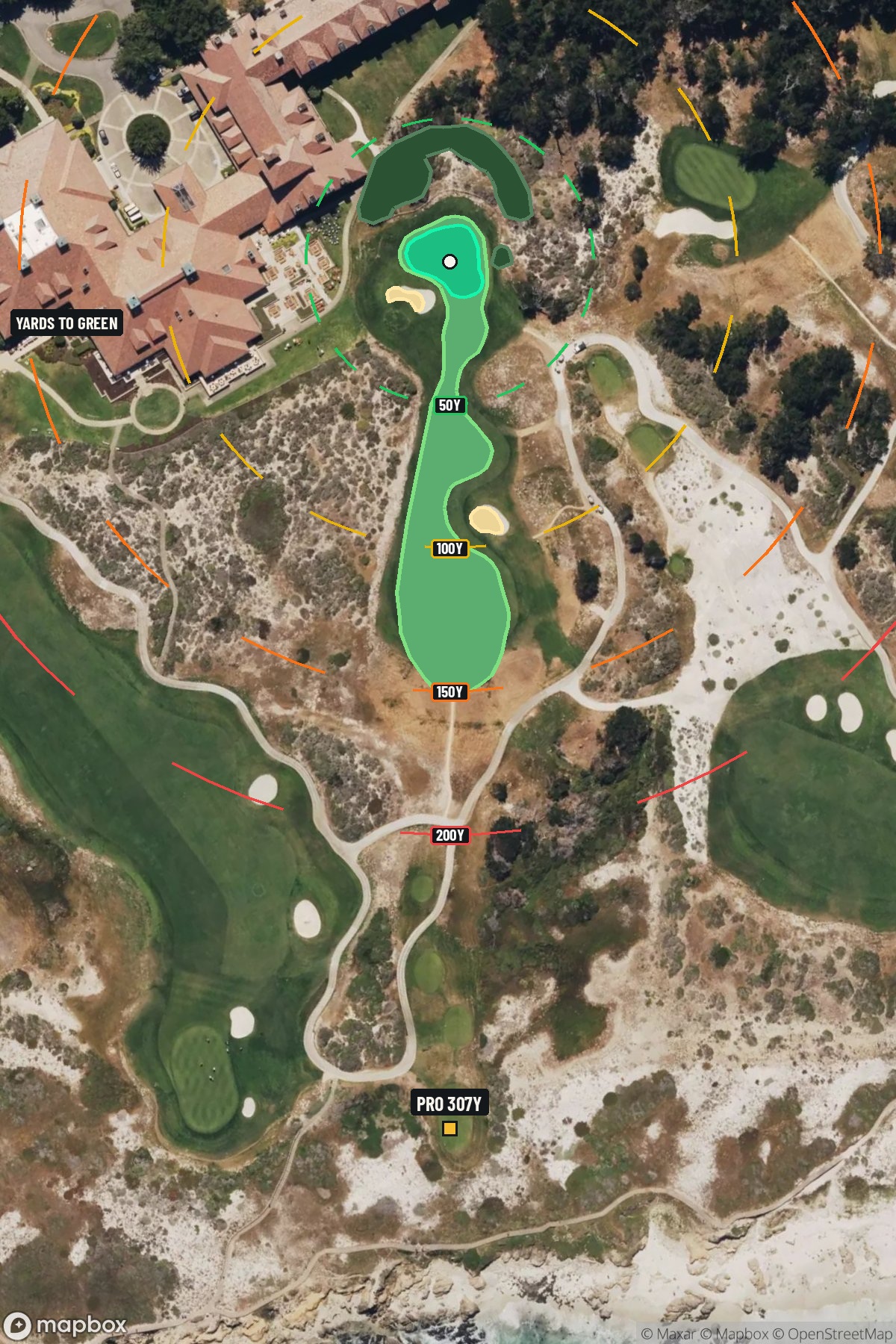 Hole 2 aerial at Links at Spanish Bay, The