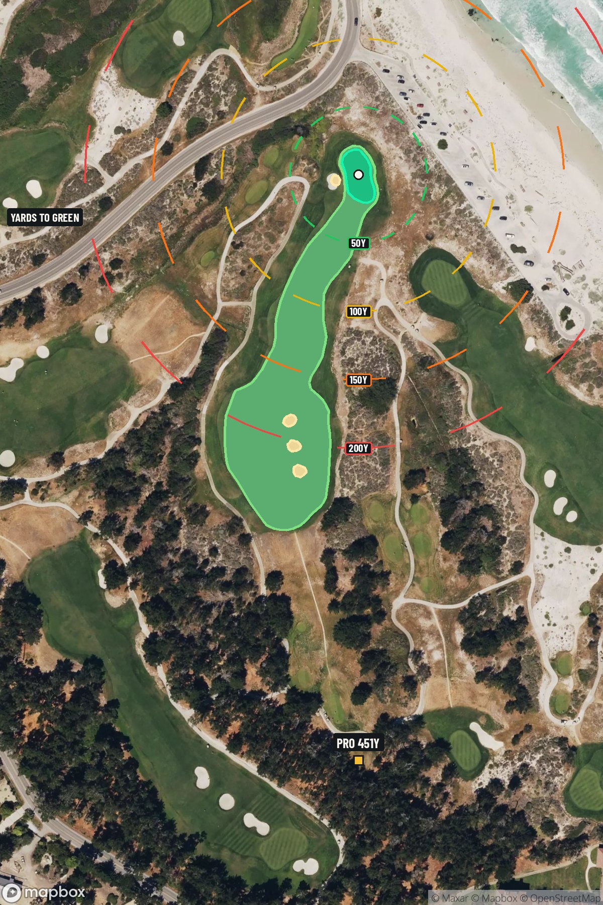Hole 5 aerial at Links at Spanish Bay, The