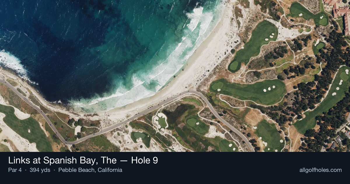 Hole 9 aerial at Links at Spanish Bay, The