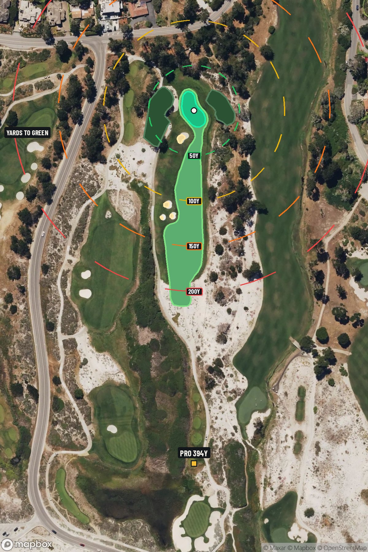 Hole 9 aerial at Links at Spanish Bay, The