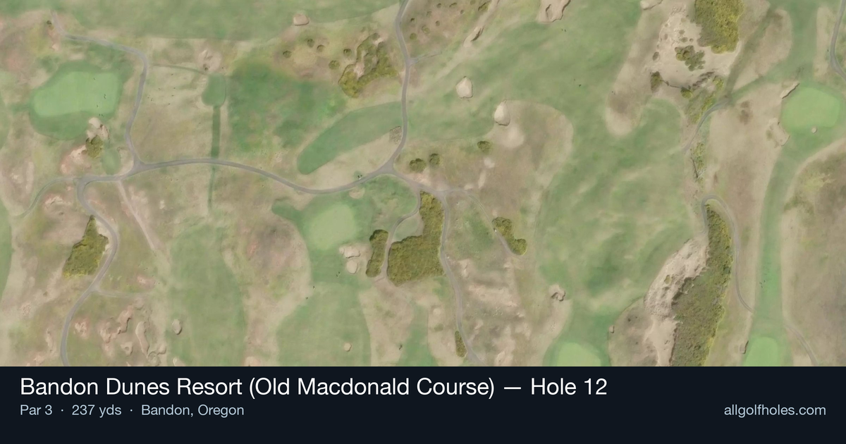 Hole 12 aerial at Bandon Dunes Resort (Old Macdonald Course)