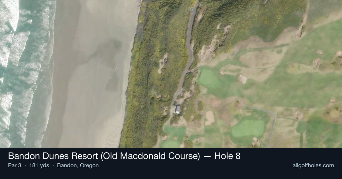 Hole 8 aerial at Bandon Dunes Resort (Old Macdonald Course)