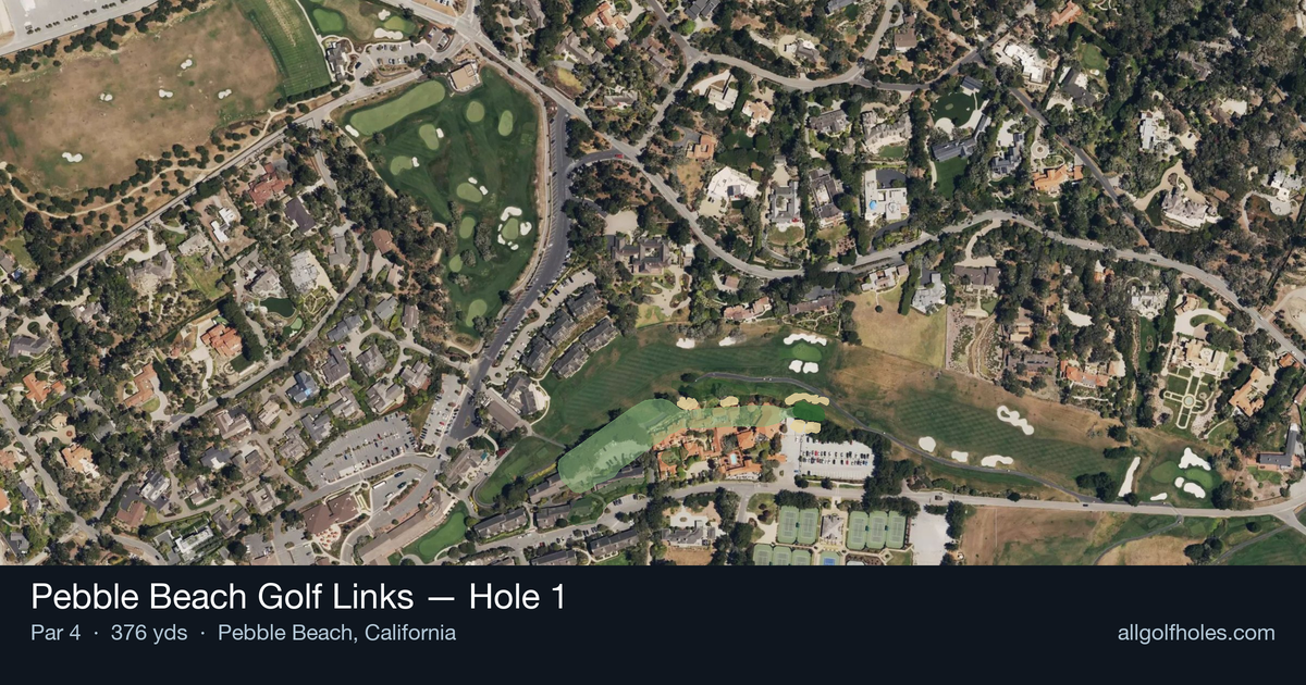 Hole 1 aerial at Pebble Beach Golf Links