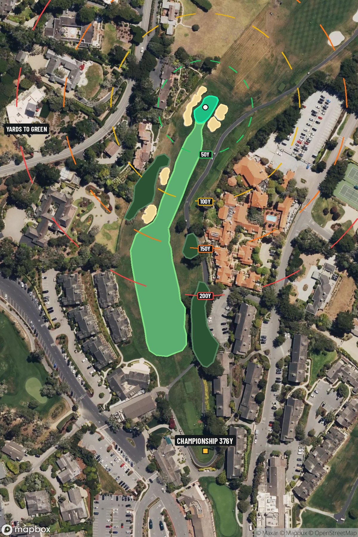 Hole 1 aerial at Pebble Beach Golf Links