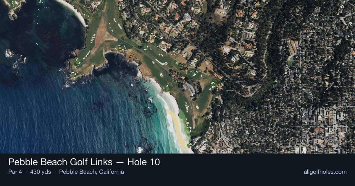 Hole 10 aerial at Pebble Beach Golf Links
