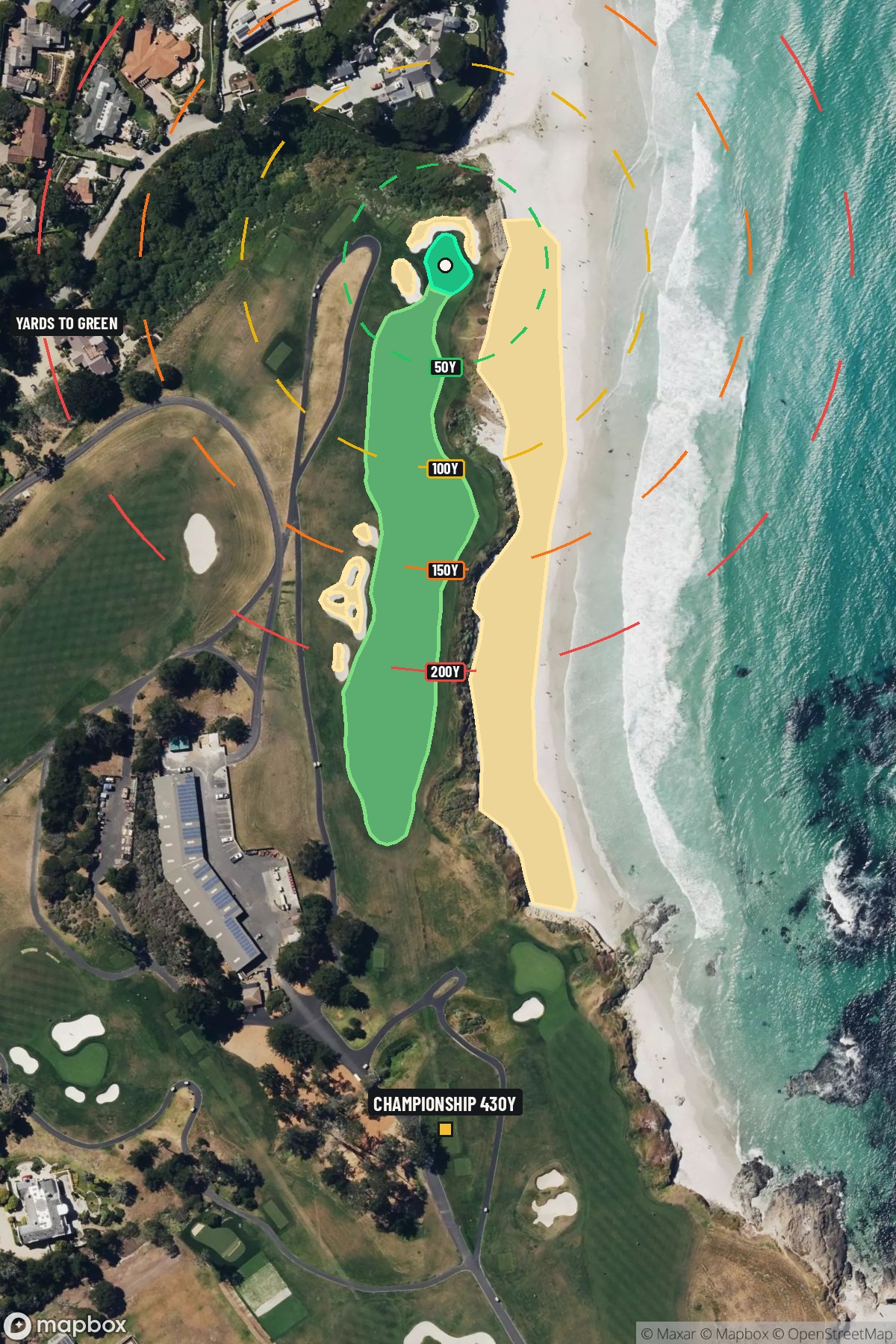 Hole 10 aerial at Pebble Beach Golf Links