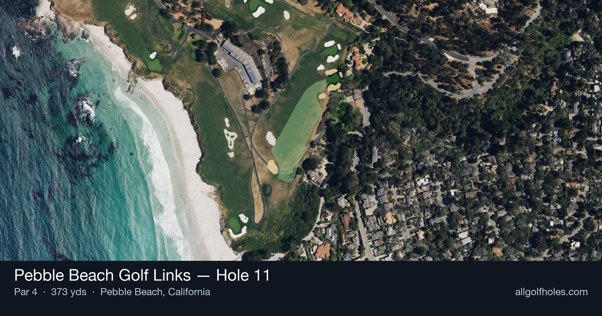 Hole 11 aerial at Pebble Beach Golf Links