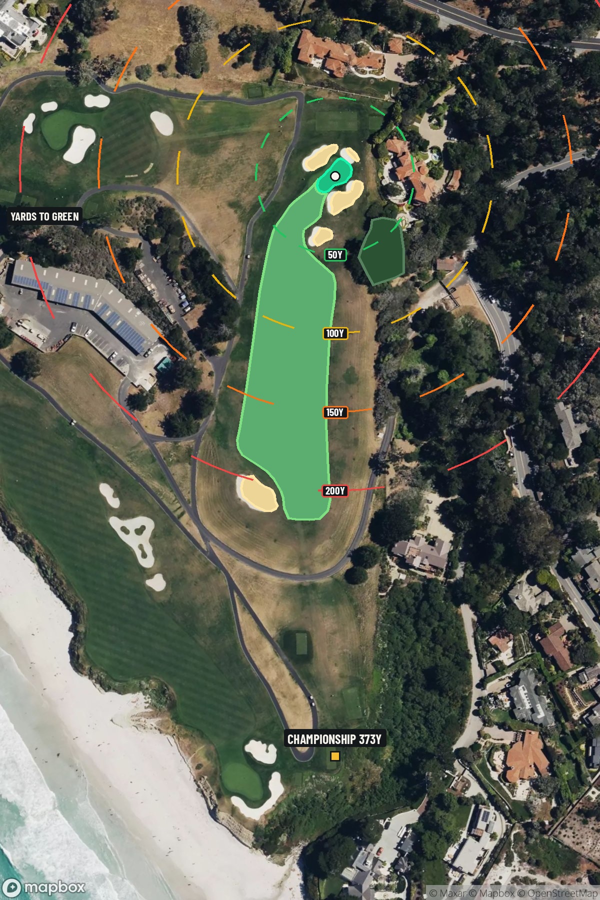 Hole 11 aerial at Pebble Beach Golf Links