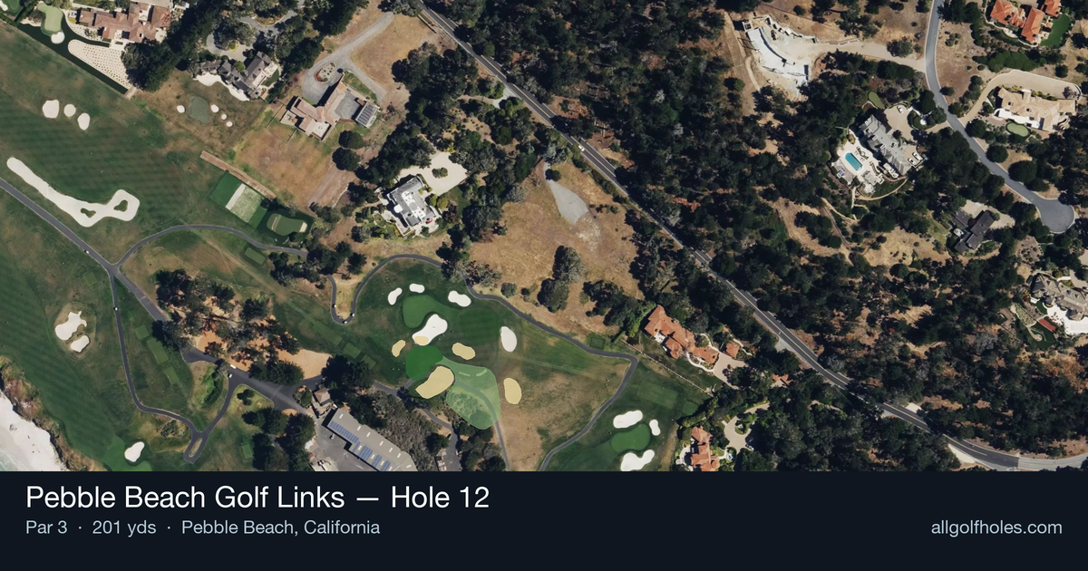 Hole 12 aerial at Pebble Beach Golf Links
