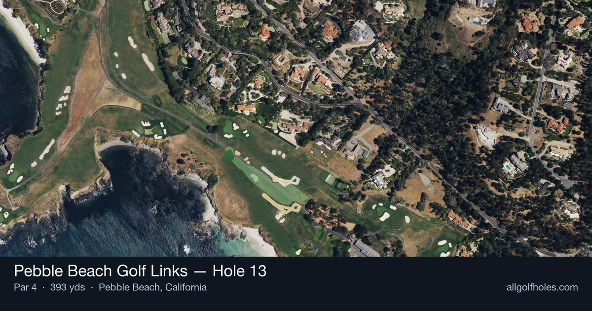 Hole 13 aerial at Pebble Beach Golf Links