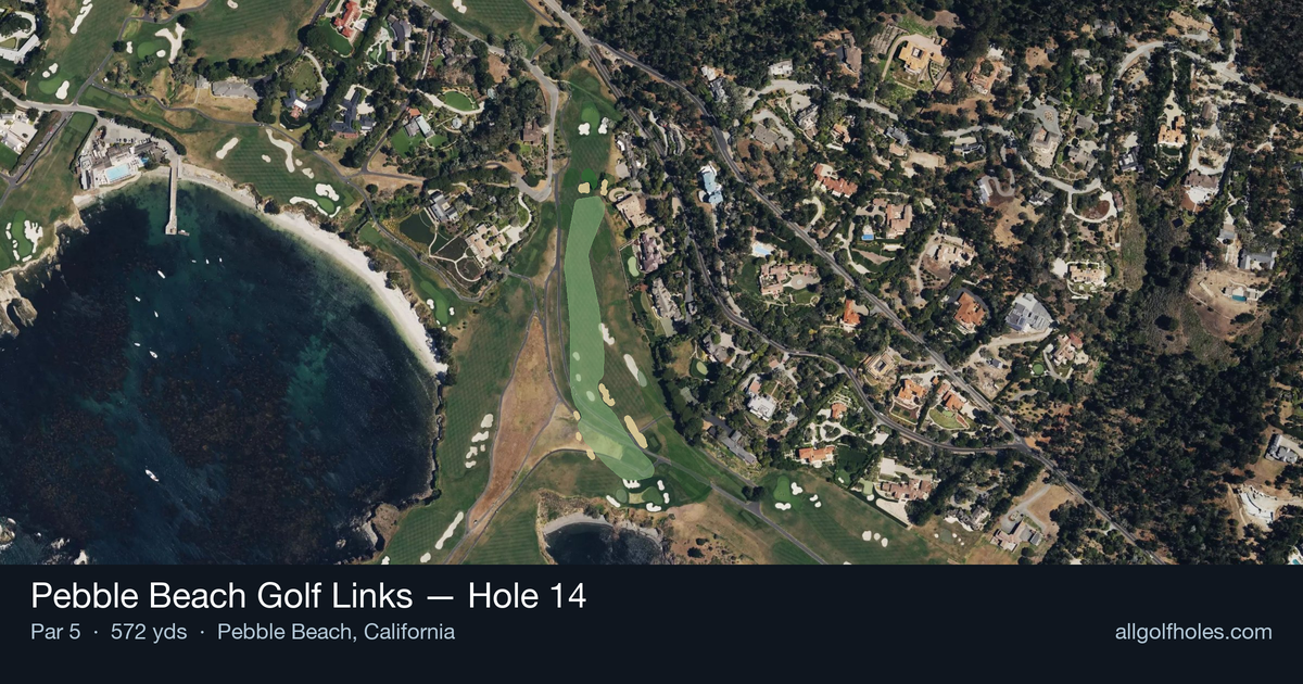 Hole 14 aerial at Pebble Beach Golf Links
