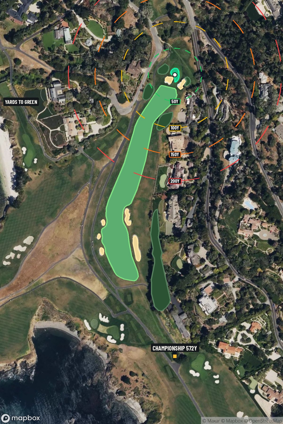 Hole 14 aerial at Pebble Beach Golf Links