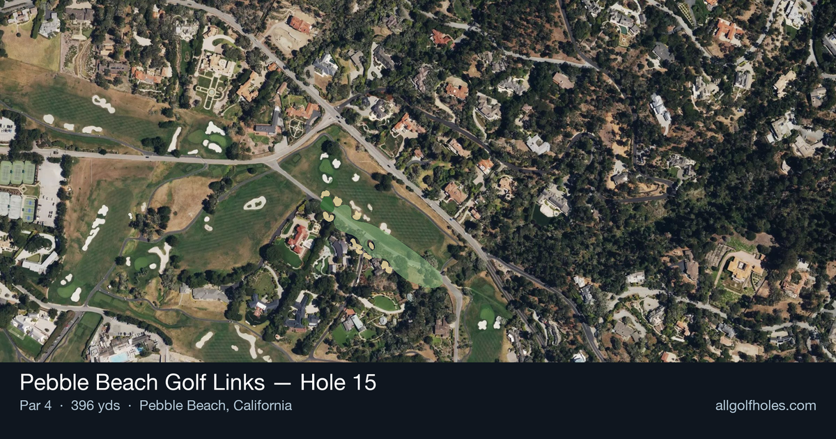 Hole 15 aerial at Pebble Beach Golf Links