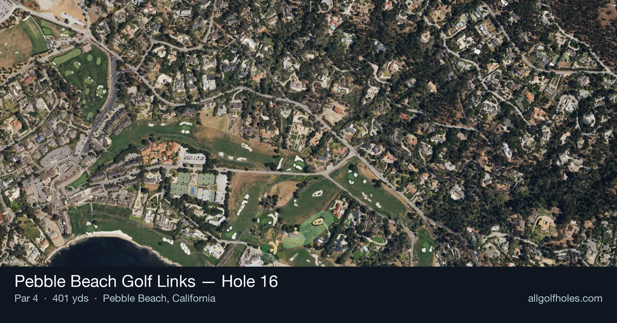 Hole 16 aerial at Pebble Beach Golf Links