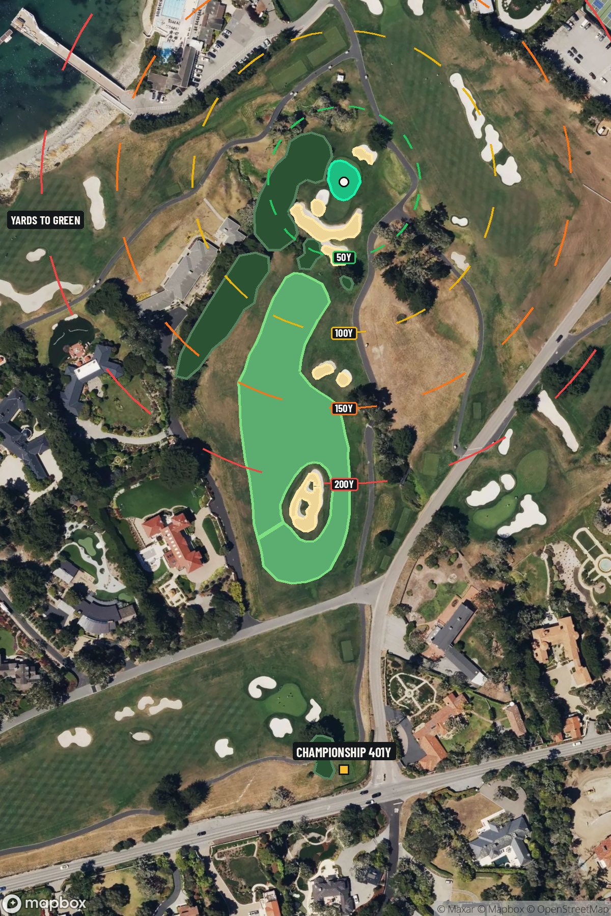 Hole 16 aerial at Pebble Beach Golf Links